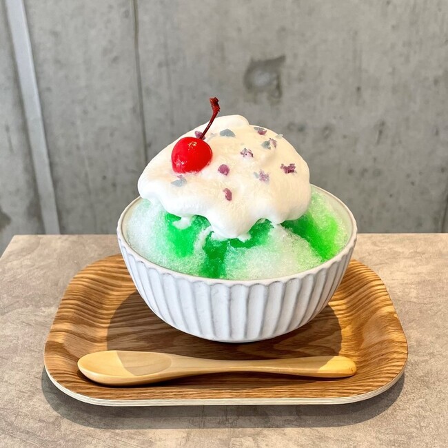 tsumugi cafe「クリームソーダかき氷」