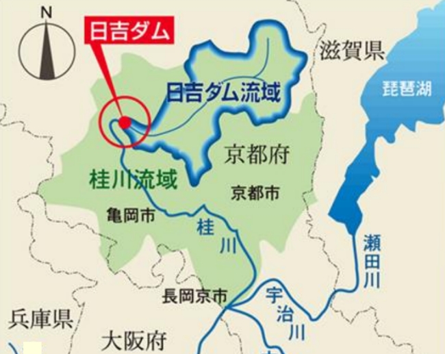 関西の淀川水系の略地図