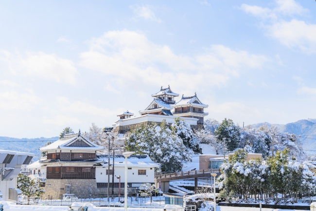 雪景色の『福知山城』
