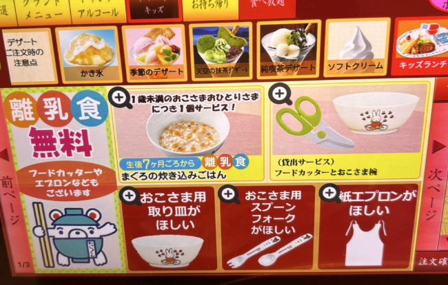 タブレットの画面