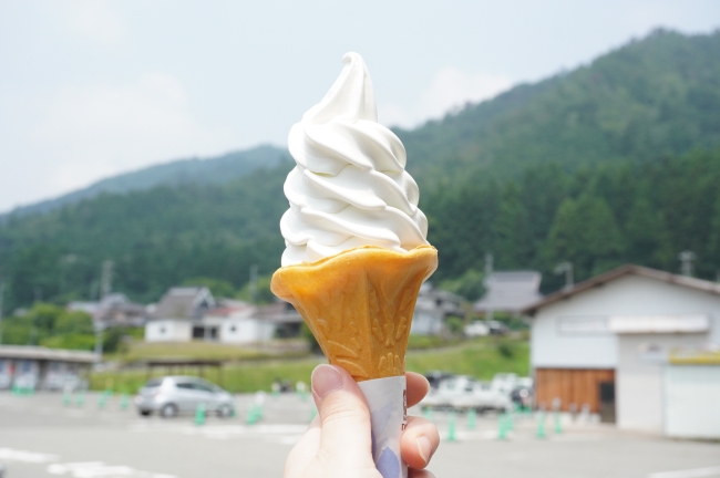 美山のめぐみ牛乳工房のソフトクリーム