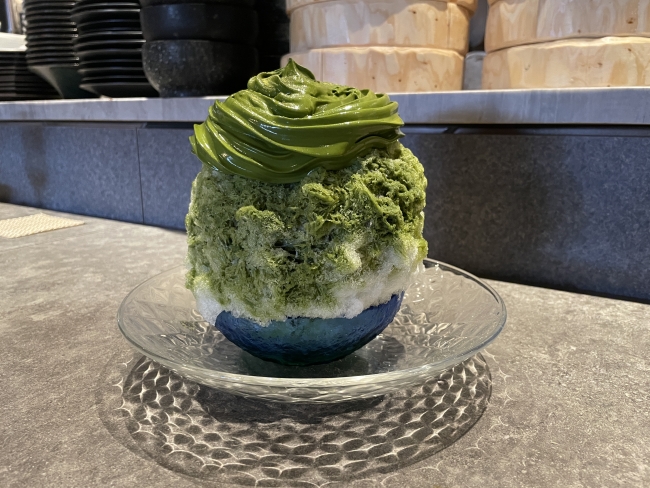 抹茶のかき氷（全体像）