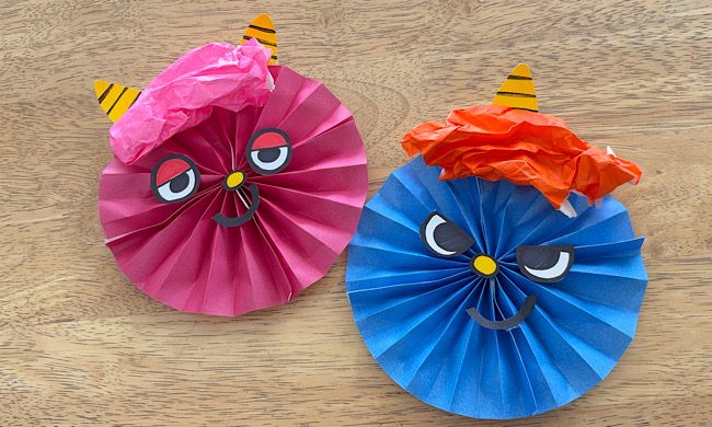 鬼のペーパーファン完成品