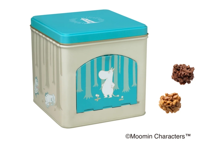 ムーミンと仲間たちのとびら缶（2種のクランチチョコレート）