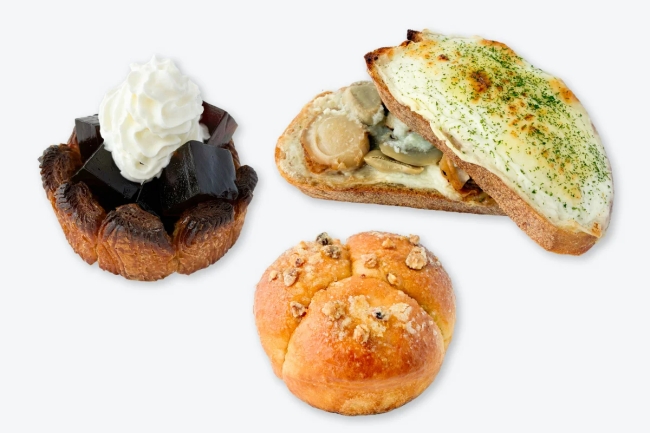 〈パンヲユメミル〉メープルナッツ、モルネーソースのクロックムッシュ、コーヒーゼリーデニッシュ